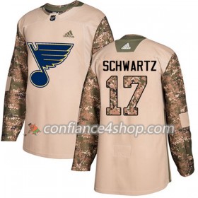 Adidas Maillot de Hockey St. Louis Blues Jaden Schwartz 17 2017-2018 Camo Veterans Day Practice Authentic - Homme